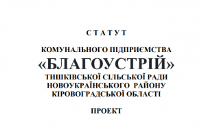 «Благоустрій» - у сільраді розробили статут КП
